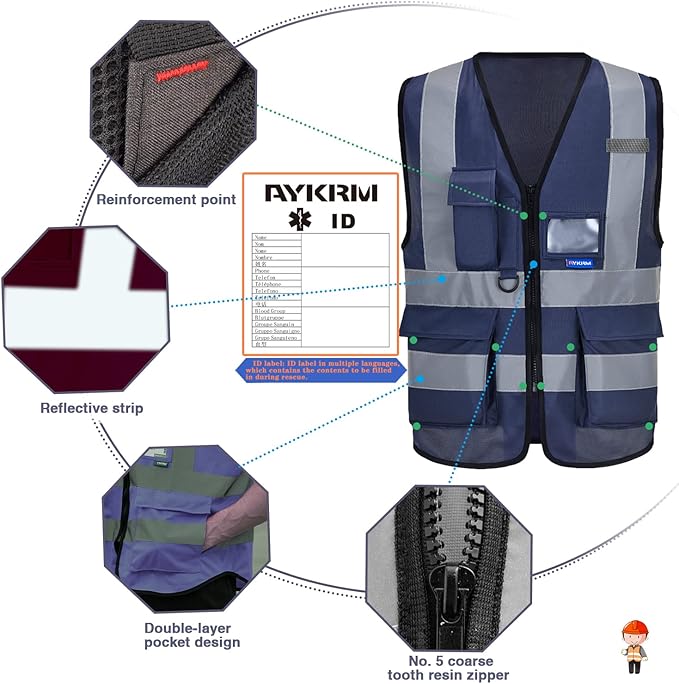 safety vest for women navy blue