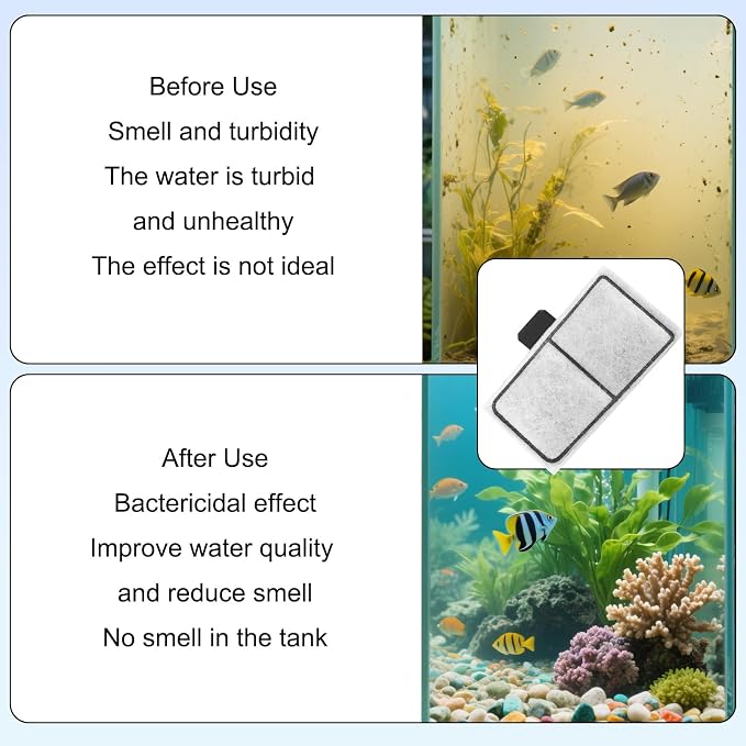 12pcs Filter Cartridges for Top Fin EF-S & BF5 BETTAFLO, 3.7x2.1in/9.5x5.5cm