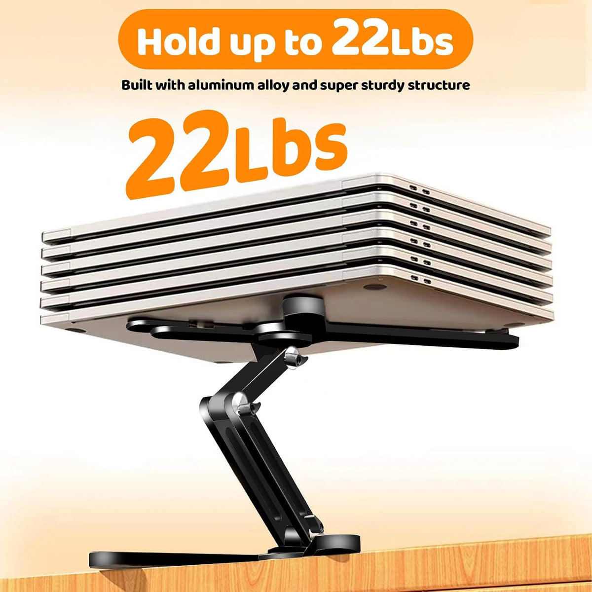 MOALLIA N86 360 Rotating Laptop Stand for Desk with Locking Knobs, Black