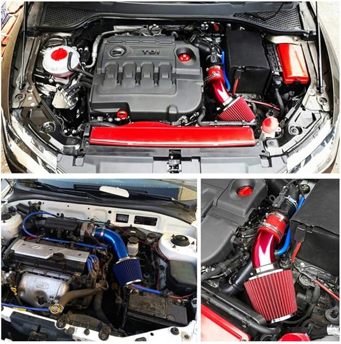 Cone Air Filter 3 Inch Inlet, Clamp-on 76mm/3" Cold Air Intake Filter, Washable