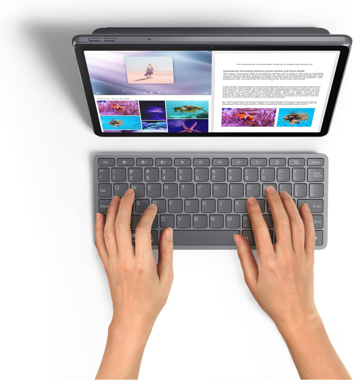 Lenovo Multi-Device Wireless Bluetooth Keyboard, Iron Grey
