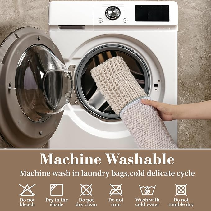 RESARE Waffle Bath Mat for Bathroom, Super Absorbent Bathroom Rugs Non Slip