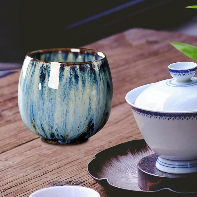 3X Ceramic Mug Tea Set Cups Chinese Cup Coffee Cup Handmade Handleless Ceramics