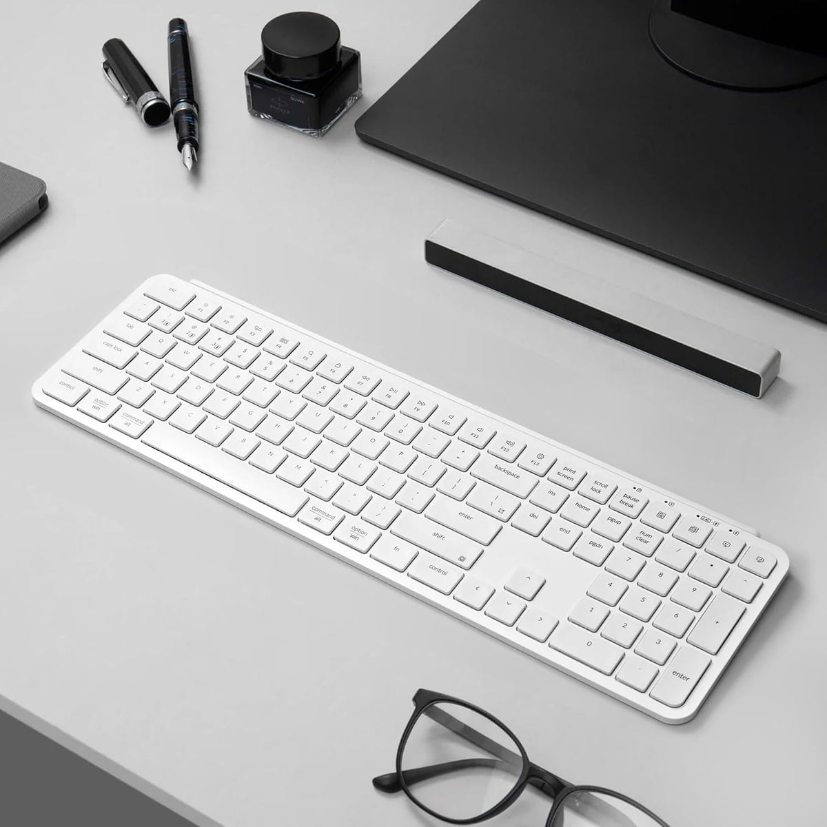 Keychron B6 Pro Ultra-Slim Full-Size Wireless Keyboard - Ivory White
