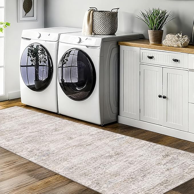 2x10 Runner Rug Non-Slip,Modern Abstract 10ft Washable Runner Rugs