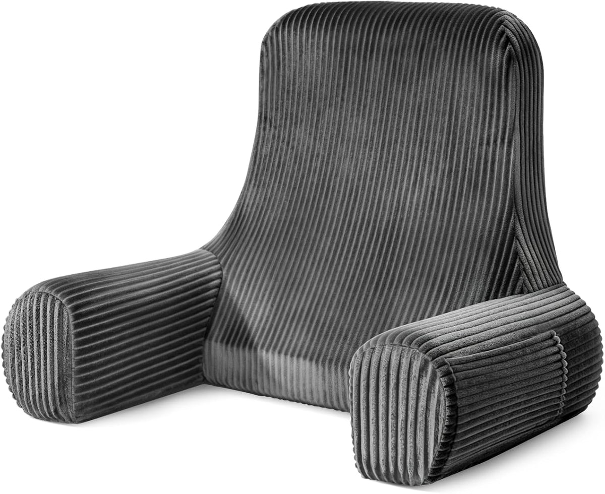 Reading Pillow for Bed Sitting Up, Back Support Pillow with Arms