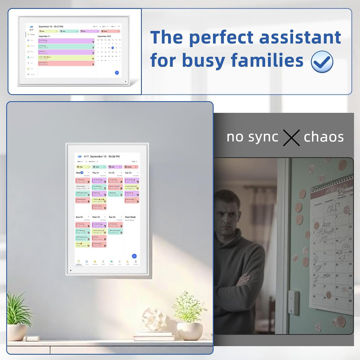 21.5" Digital Wall Calendar with Chore Chart & Planner