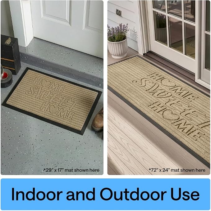 GORILLA GRIP 100% Waterproof All-Season WeatherMAX Doormat 35x23, US Designed