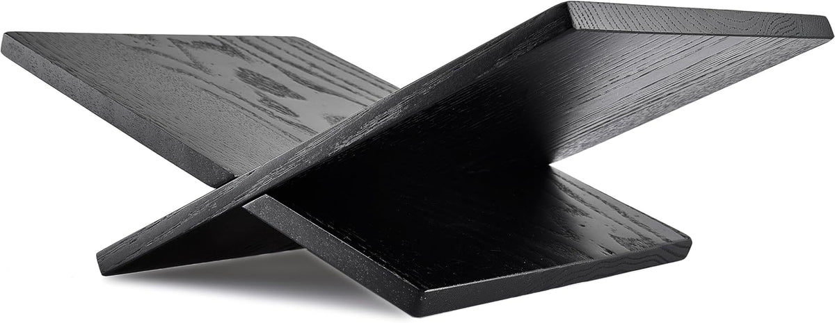 Honygebia Solid Oak Wood Book Stand, Cross Frame Open Display Holder