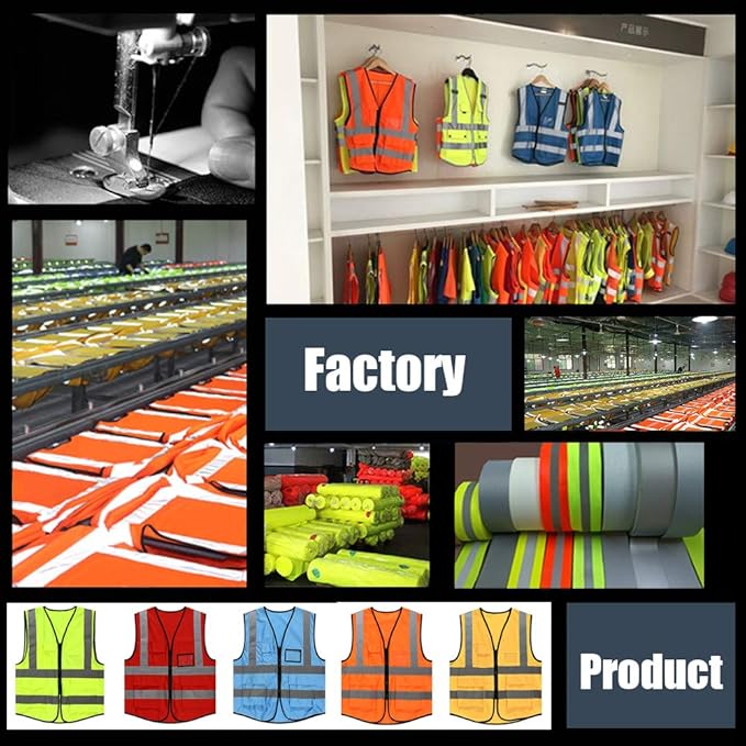 YOWESHOP High Visibility Safety Vest Custom Your Logo Protective Workwear 5 Pockets With Reflective Strips Outdoor Work Vest (Pink (3XL))