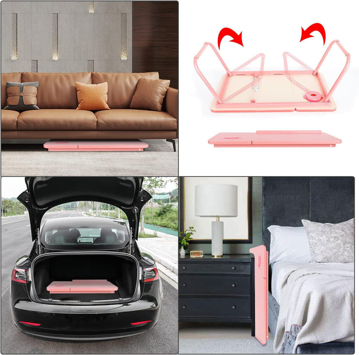 EYdoter Foldable Lap Desk, Adjustable Laptop Bed Table with Cup Holder