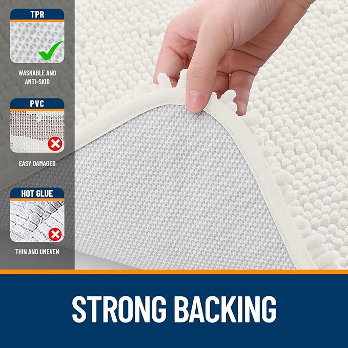 OLANLY Toilet Rugs U-Shaped 20x20, Extra Soft Absorbent Chenille Contour