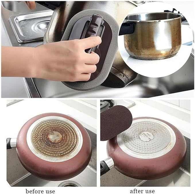 Nano Carborundum Sponge, Emery Sponge Kitchen Pot Brush