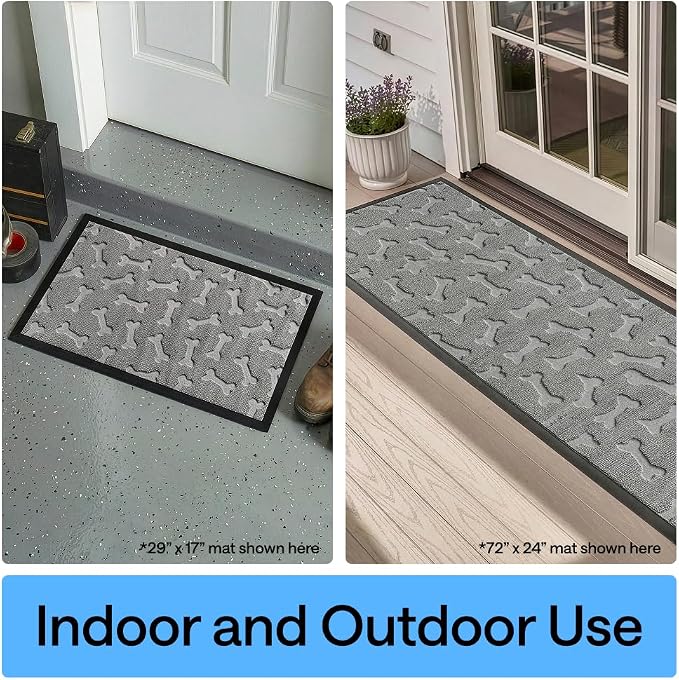 GORILLA GRIP 100% Waterproof All-Season WeatherMAX Doormat 35x23, US Designed