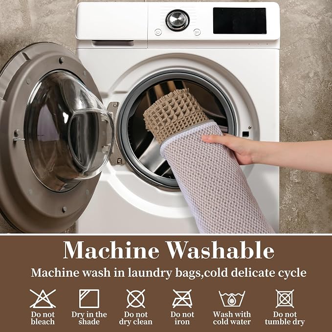 RESARE Waffle Bath Mat for Bathroom, Super Absorbent Bathroom Rugs Non Slip