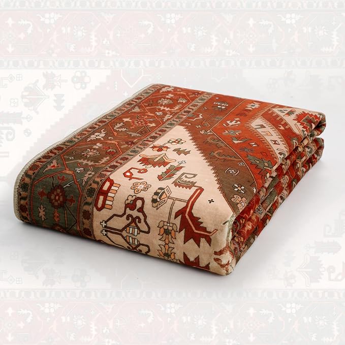 SERISSA Washable Rugs 8x10 Area Rugs, Large Non-Slip Boho Living Room Rug