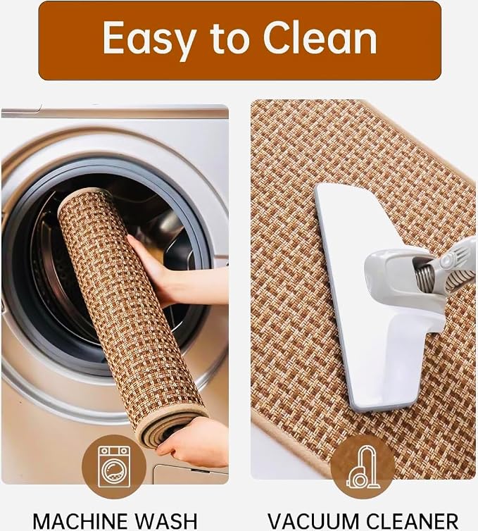 eqivei Kitchen Rugs and Mats Non Skid Washable Set of 2 PCS, Absorbent Runner
