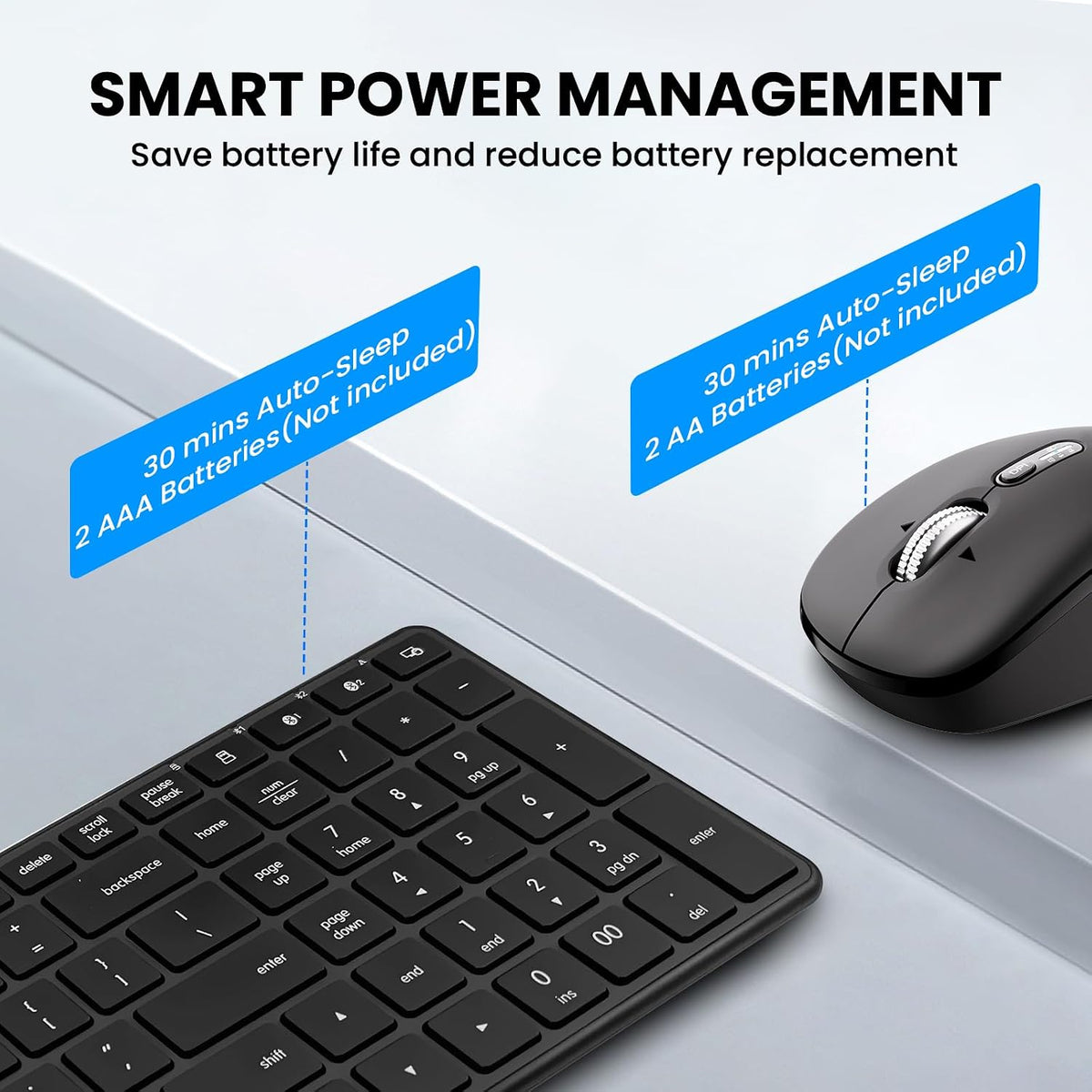 Wireless Bluetooth Keyboard and Mouse Combo (USB + Dual BT)