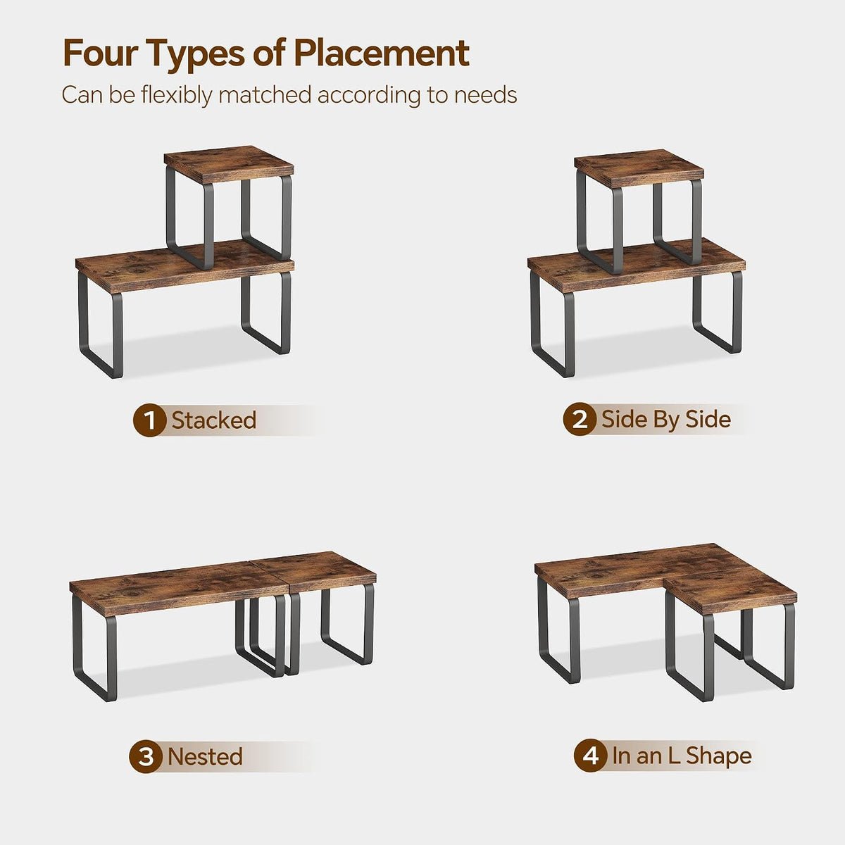 Homeiju Wooden Desktop Shelf for Top of Desk, 2-Tier Desktop Bookshelf