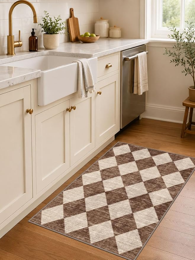 Checkered Entryway Rug