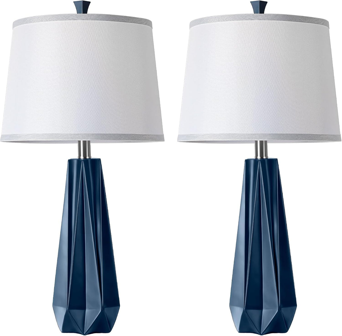 WIHTU 27'' Navy Blue Resin Table Lamps, Desk Lamps with 3 Color Temperature