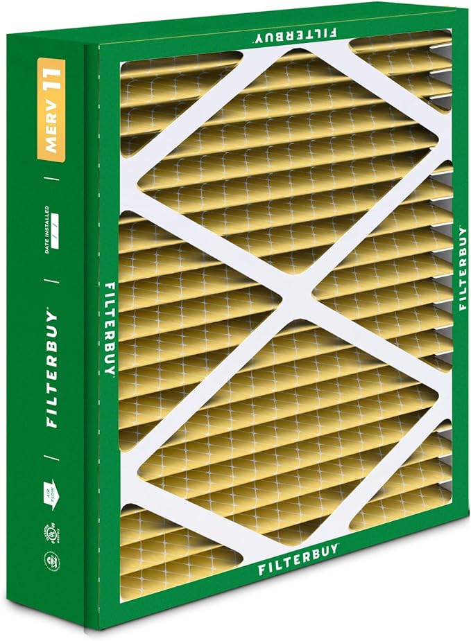 Filterbuy 21x21.5x5 Air Filter MERV 11 Superior Pet & Allergy Defense, Pleated