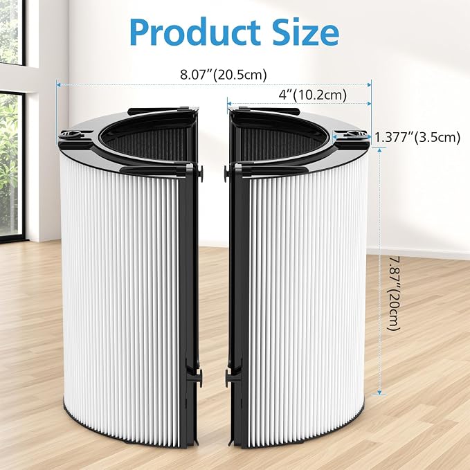 2 Pack Combi 360°Glass HEPA+Activated Carbon Filter