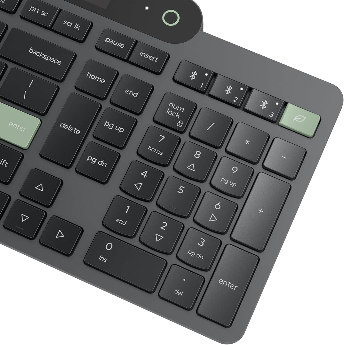 Lenovo 800 Self-Charging Bluetooth Keyboard, Uses Ambient Light, Bluetooth 5.1, Supports 3 Devices, Battery Free, Wireless, Grey