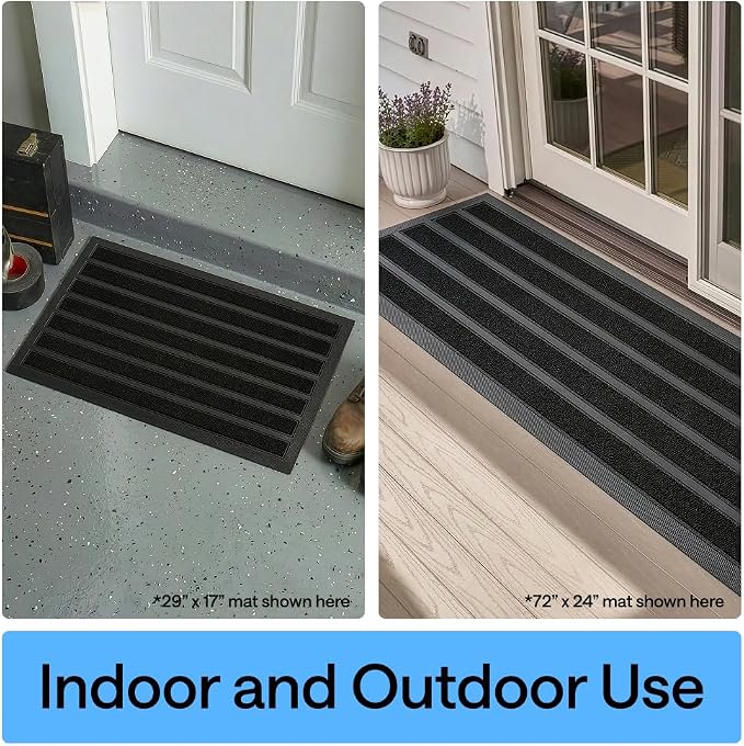 GORILLA GRIP 100% Waterproof All-Season WeatherMAX Doormat US Designed Natural
