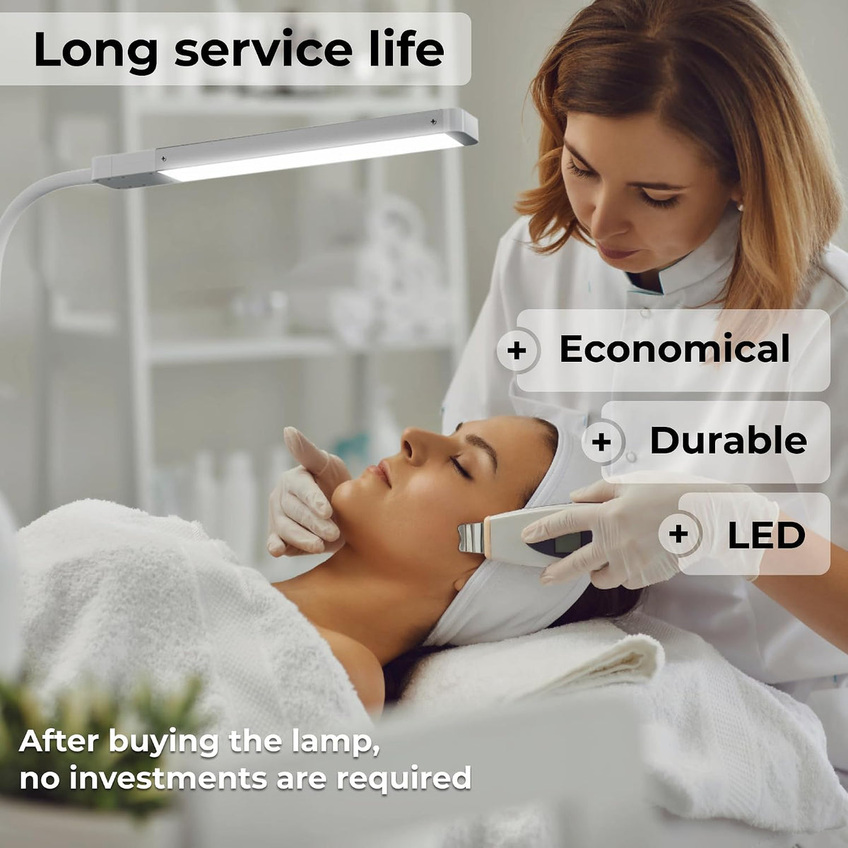 LK LISA KON LED Desk Lamps for Home Office, Eye-Caring Desk Light, Economic Nail Lamp for Desk, Dimmable Table Lamp, Reading lamp with Strong Fastening and Clamp