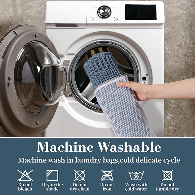 RESARE Waffle Bath Mat for Bathroom, Super Absorbent Bathroom Rugs Non Slip