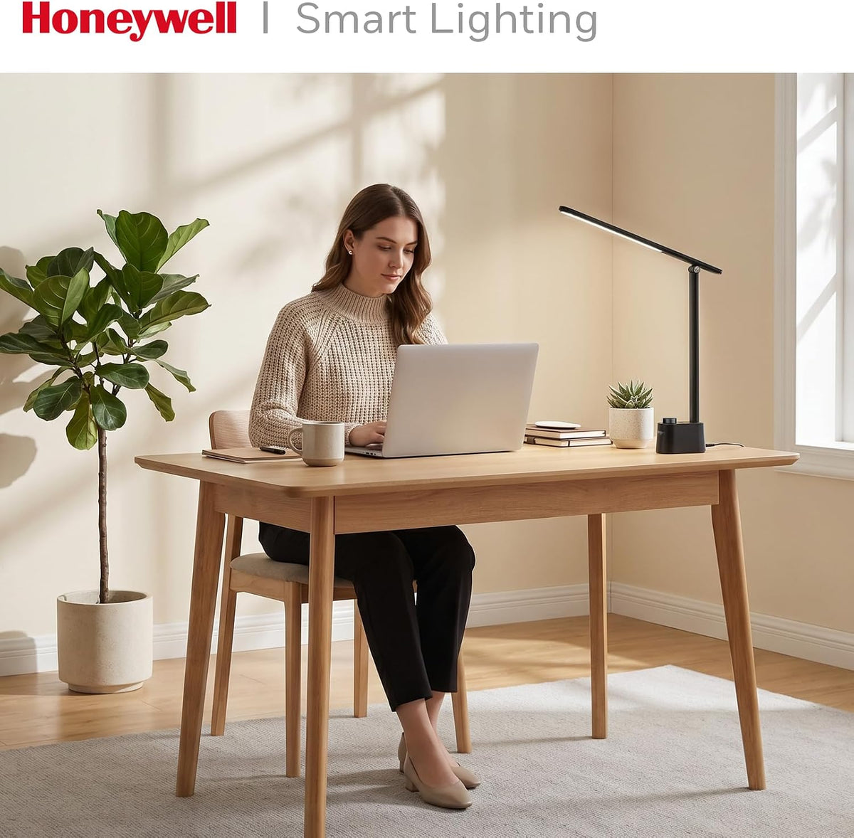 Honeywell LED Desk Lamp, Sunturalux™ Black Desk Lamps for Home Office USB