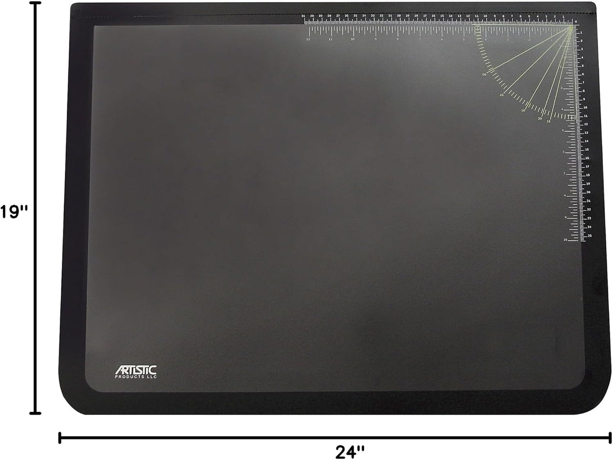 Artistic Products 41100 Logo Padt Recycled Desktop Organizer w/Clear Overlay, 19 x 24, Black