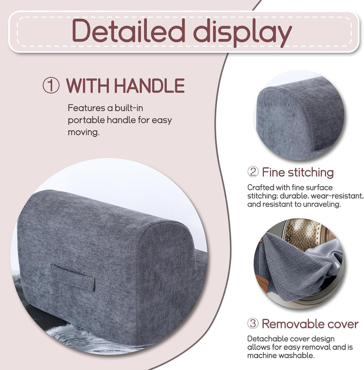 Foot Rest for Under Desk at Work,Ergonomic 2-Height Sponge Foot Stool for Office, Home,Sofa & Gaming Chair, Desk Accessories Footrest Cushion to Support Legs,Relax Ankles & Relieve Pain(A-Black)