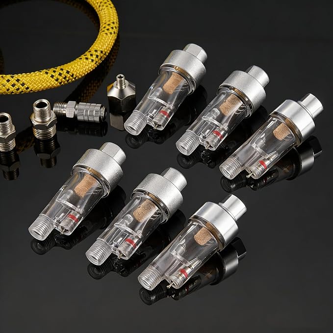 Honoson 6 Pcs 3 Pcs Airbrush in-line Water Trap Mini Air Filter Connect