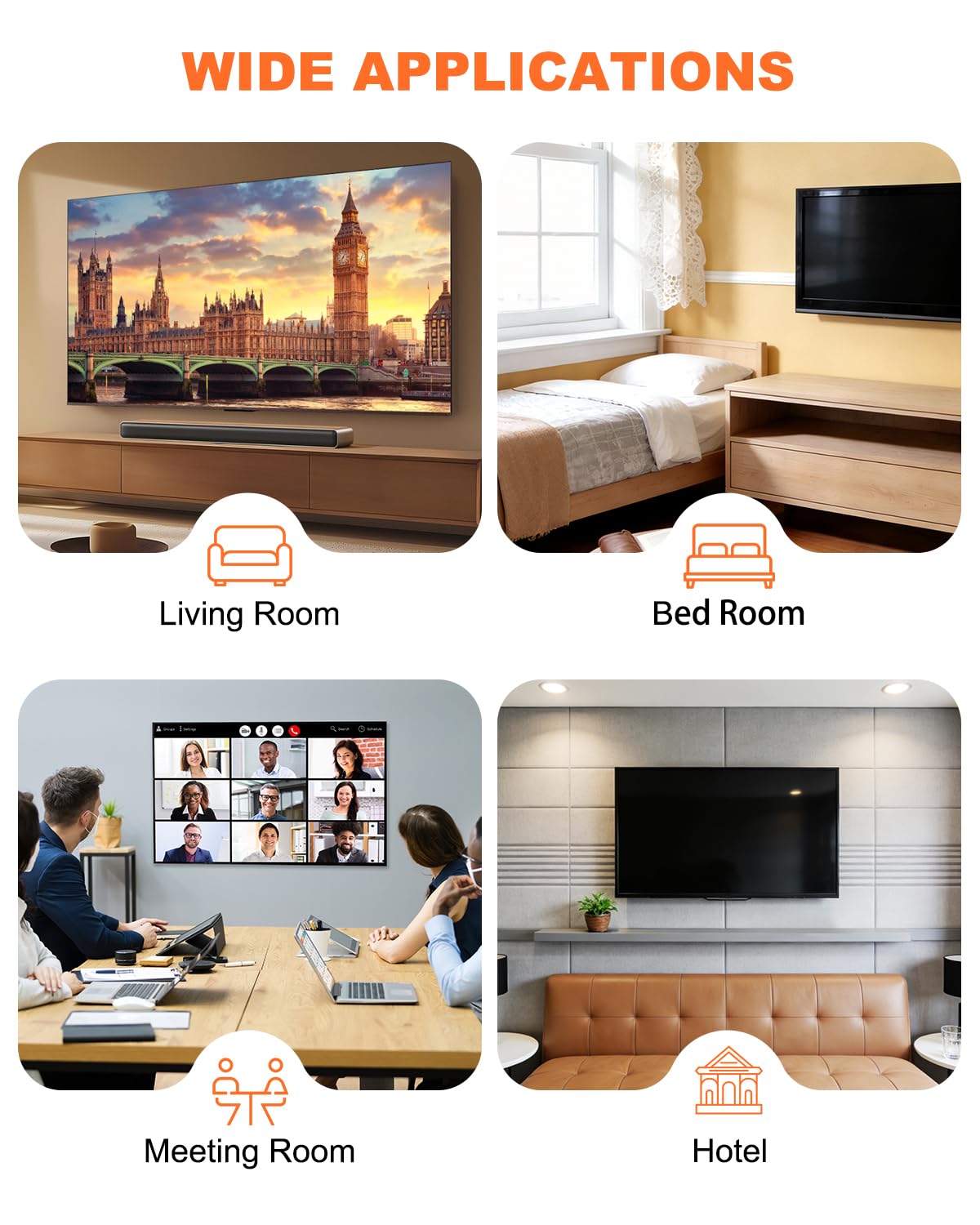 in Wall Cable Management Kit with Recessed Outlet Box, TV Cord Hider & Concealer - Dual Power Outlet, Large Pass-Through for HDMI Cables, UL Listed for Wall Mounted TV