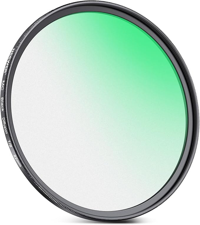 NEEWER 82mm Black Diffusion 1/8 Filter Soft Dreamy Cinematic Effect Filter