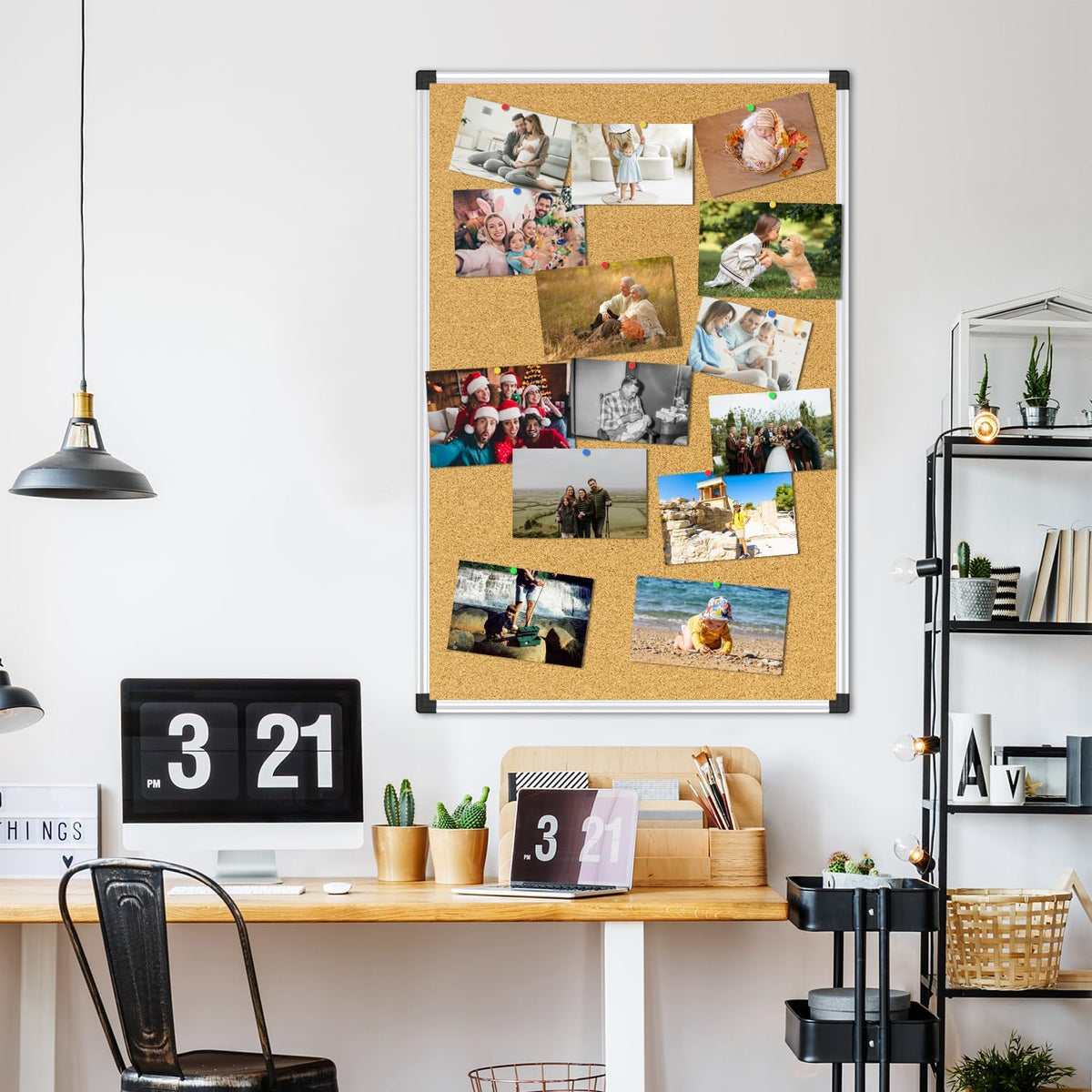 XBoard Cork Bulletin Board 36" x 24", Notice Board with Silver Aluminium Frame for Home School Office