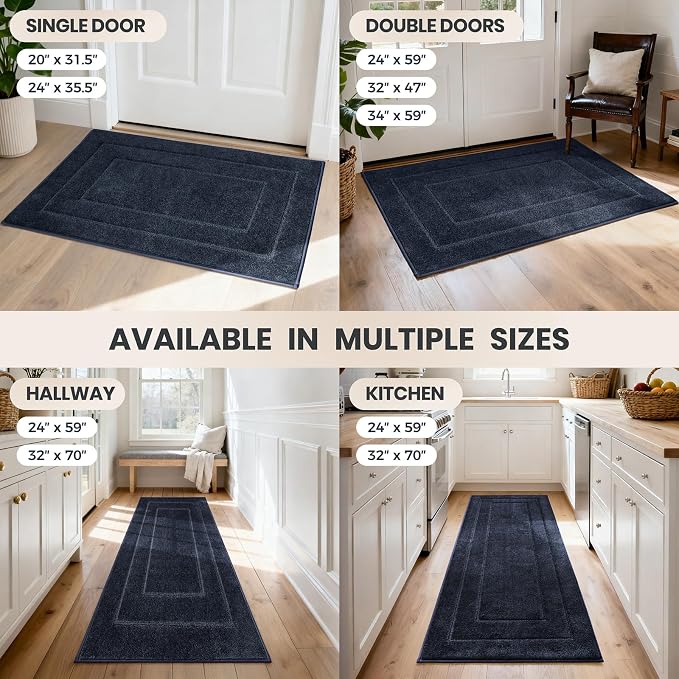 PURRUGS Dirt Trapping Door Mat 20" x 31.5", Non-Slip/Skid Machine Washable