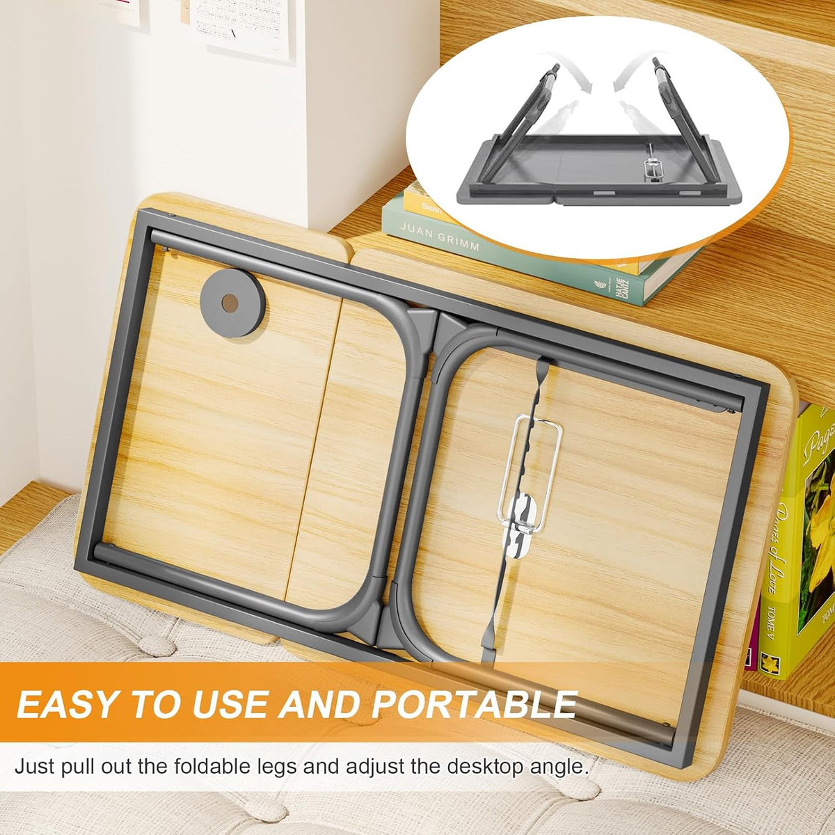 Laptop Desk for Bed, Adjustable Laptop Stand with 5 Different Angles