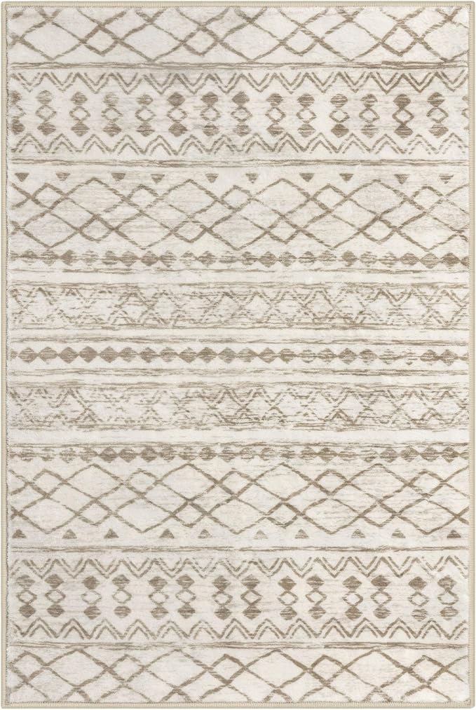 KUTA Washable Non-Slip Rugs for Entryway 2x3, Ultra Soft Vintage Geometric