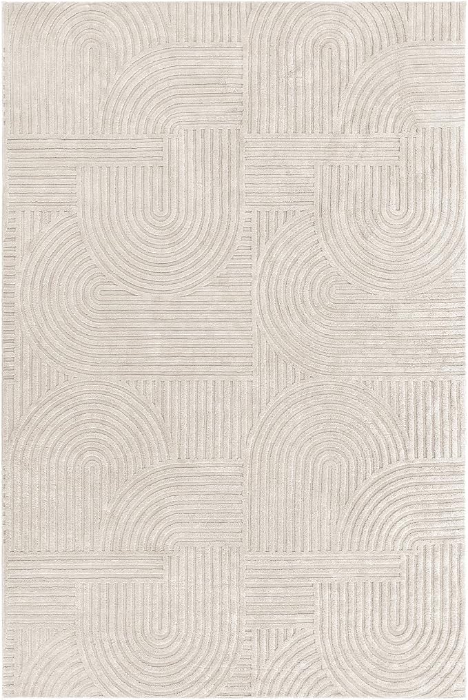 Pauwer 6x9 Washable Area Rugs for Living Room Modern Beige Solid Color Soft