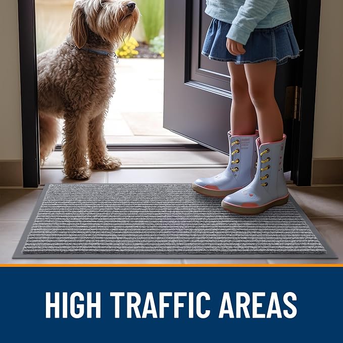 OLANLY Front Door Mat Indoor Outdoor Entrance, Waterproof Heavy Duty Doormat