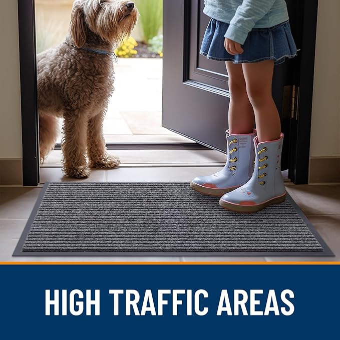 OLANLY Front Door Mat Indoor Outdoor Entrance, Waterproof Heavy Duty Doormat