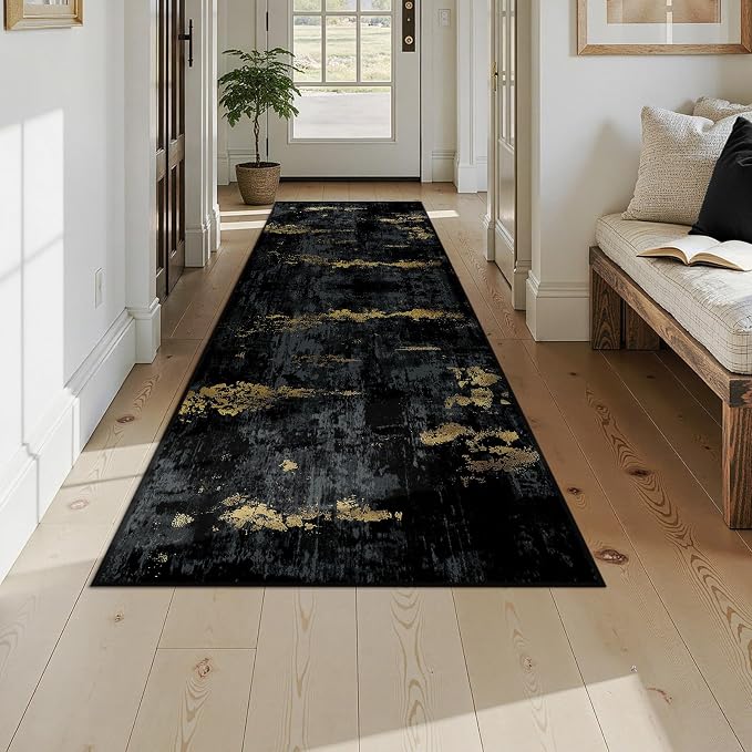 RELEANY Washable Area Rugs 3x9 Non-Slip Modern Abstract Soft