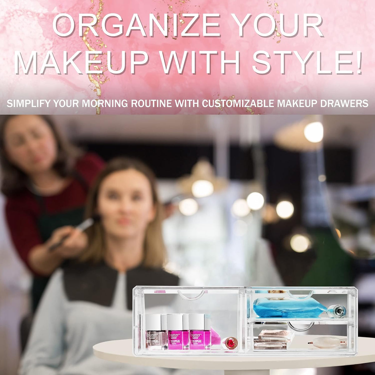 Sorbus Acrylic Drawers, Clear Makeup Organizer for Vanity (3 Drawers)