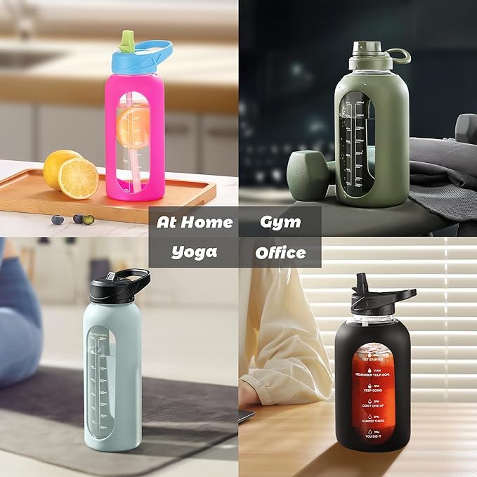CIVAGO 32 oz Glass Water Bottle