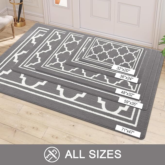 Buganda Indoor Door Mat, Dirt-Resistant and Absorbent Doormat, Low Profile