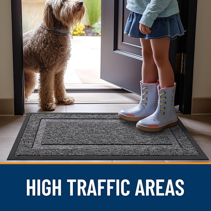 OLANLY Front Door Mat Indoor Outdoor Entrance, Waterproof All-Season,