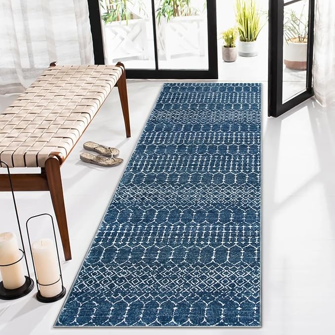 Lahome Moroccan Washable Runner Rug 2x10, Non Slip Hallway Runner Rug 10 Ft